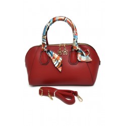 Red leather women bag 523