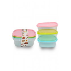 A set of transparent plastic containers with a colored cover 3 * 3 liter