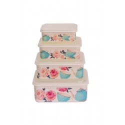 A set of plastic containers A rectangle, white color, 4 pieces