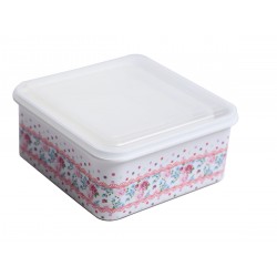 A set of plastic containers Spuare, white color, 4 pieces